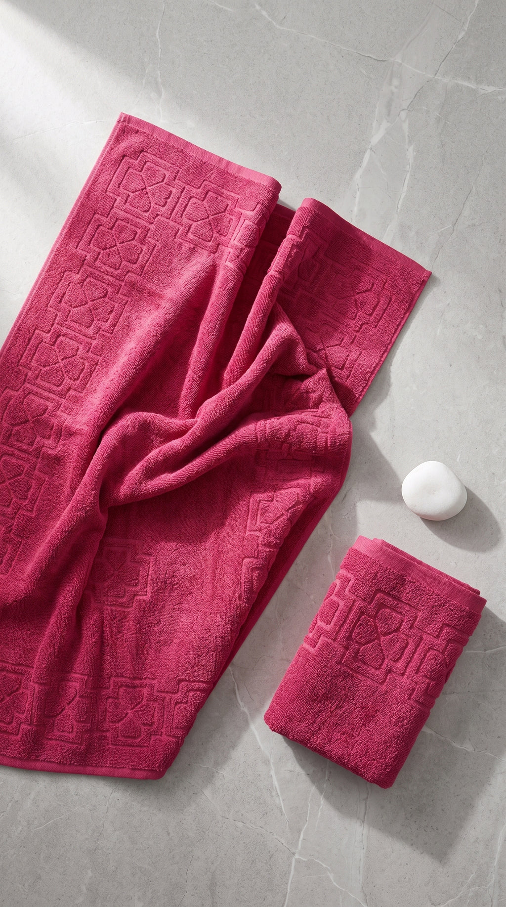 Magenta Pink Cotton Bath Towel Set of 2 | 100% Cotton Vibrant Absorbent Towels