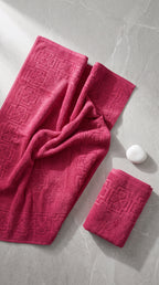 Magenta Pink Cotton Bath Towel Set of 2 | 100% Cotton Vibrant Absorbent Towels