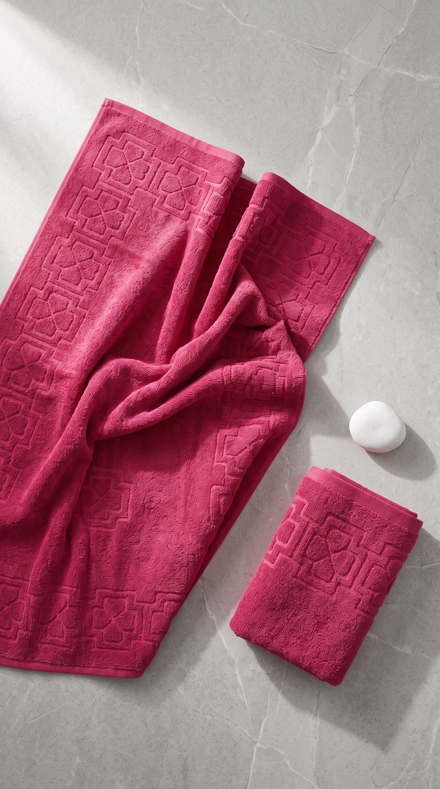 Magenta Pink Cotton Bath Towel Set of 2 | 100% Cotton Vibrant Absorbent Towels