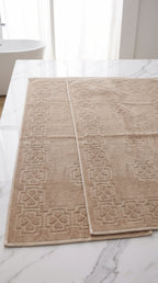Beige Sand Cotton Bath Towel Set of 2 | 100% Cotton 600 GSM Absorbent Towels