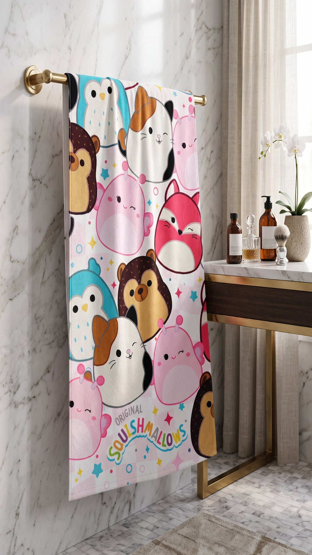 Kids Cute Animal Character Printed Towel - Soft & Absorbent Bath Towel
