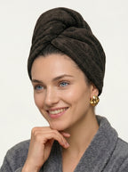 Luxury Velvet Cotton Hair Turban Towel – Quick-Dry Hair Wrap for All Hair Types