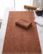 Rust Terracotta Cotton Bath Towel Set of 2 | 100% Cotton Absorbent Heavyweight Towels
