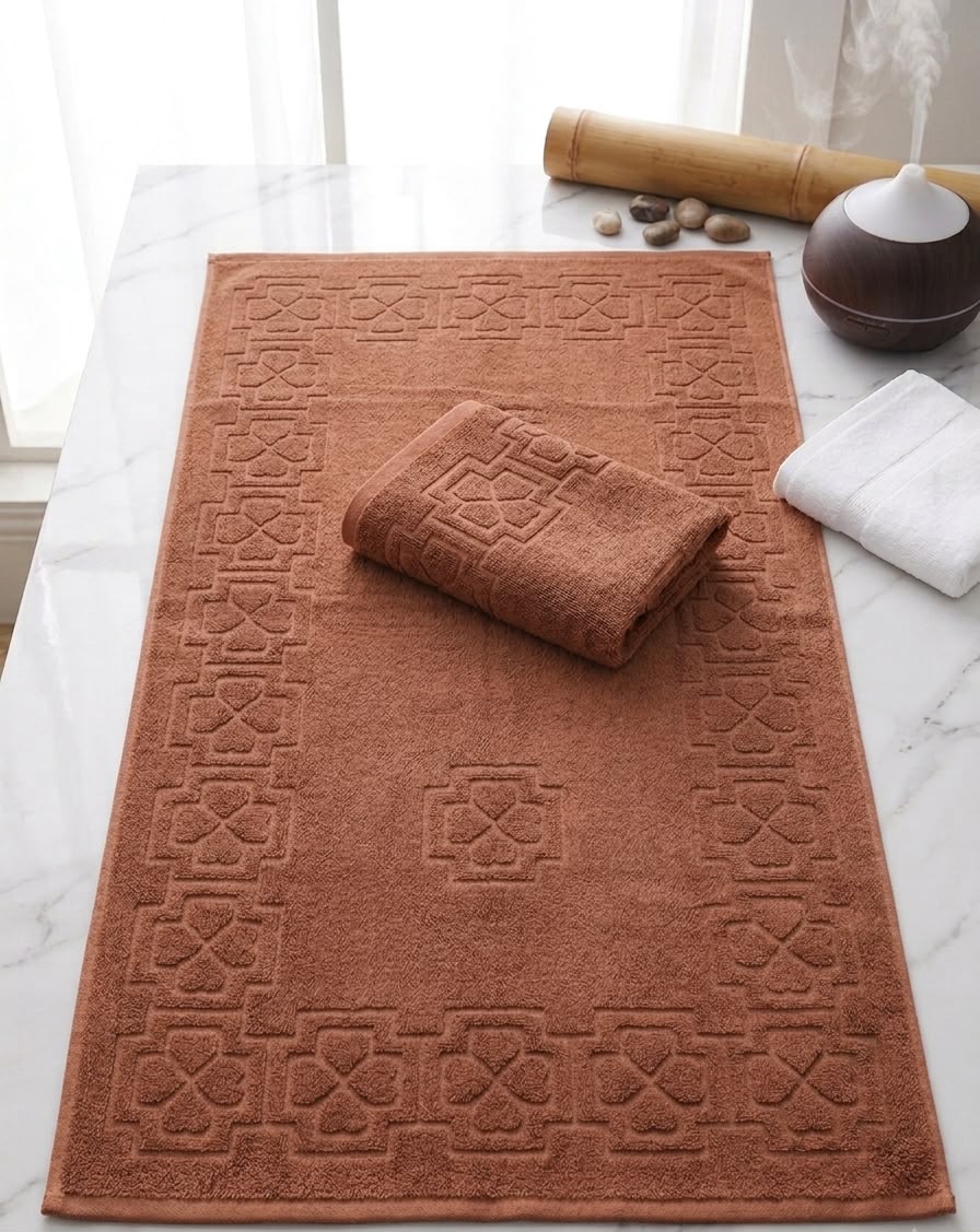 Rust Terracotta Cotton Bath Towel Set of 2 | 100% Cotton Absorbent Heavyweight Towels