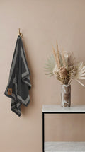 Grey Geometric Border Bath Towel Set of 2 | Premium Cotton, 70x140cm