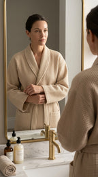 Unisex Waffle Bathrobe Set | Premium Yarn-Dyed Cotton Robe for Men & Women