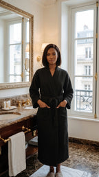 Unisex Waffle Bathrobe Set | Premium Yarn-Dyed Cotton Robe for Men & Women