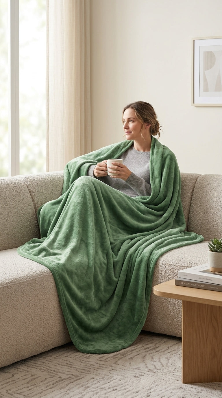 Soft and Cozy Green Fleece Throw Blanket for Ultimate Comfort