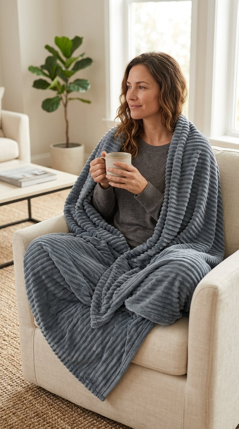Luxury AC Fleece Blanket – Coral Fleece Double Bed Blanket