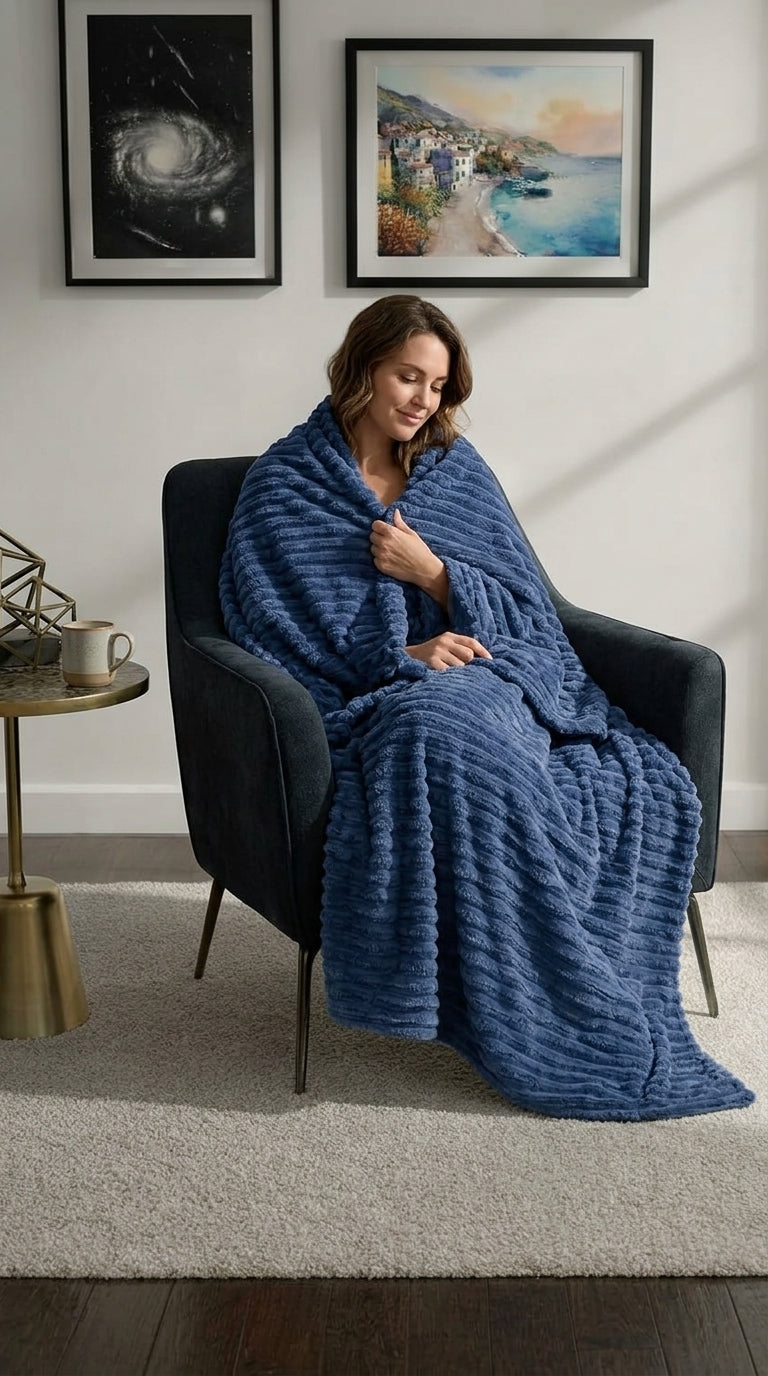 Luxury AC Fleece Blanket – Coral Fleece Double Bed Blanket