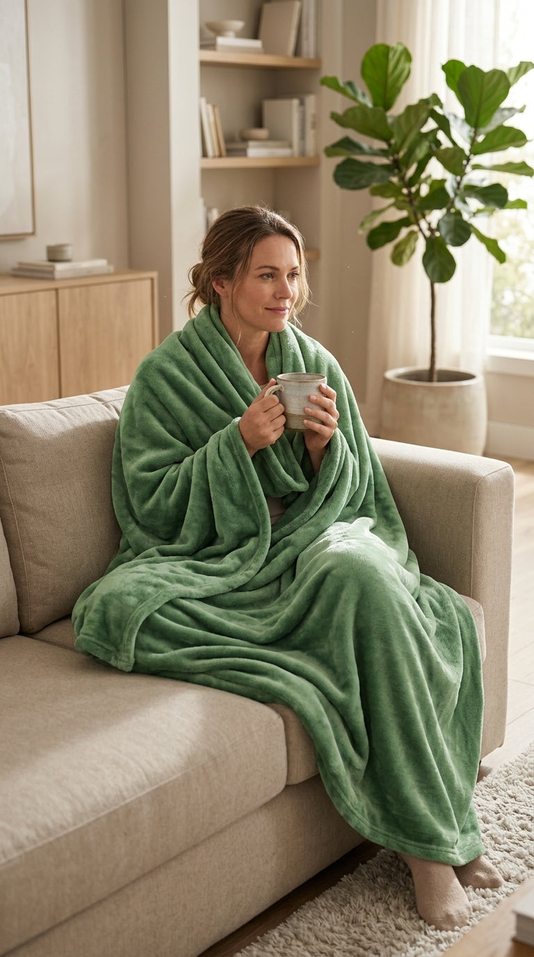 Soft and Cozy Green Fleece Throw Blanket for Ultimate Comfort