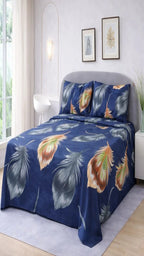 Micro Rich Cotton Double Premium Bed Bedsheet Set - 93x96 | Soft & Elegant Design | 2 Pillow Covers Included